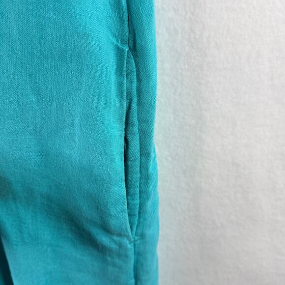 Chico's Linen Popover Shirt Dress Blue Turquoise Womens 3 XL Short Sleeve - Picture 7 of 9